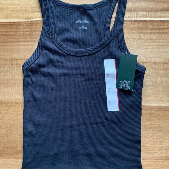 Wild Fable Junior Teens Black Ribbed Racerback Tank Top Size XS - Picture 6 of 10